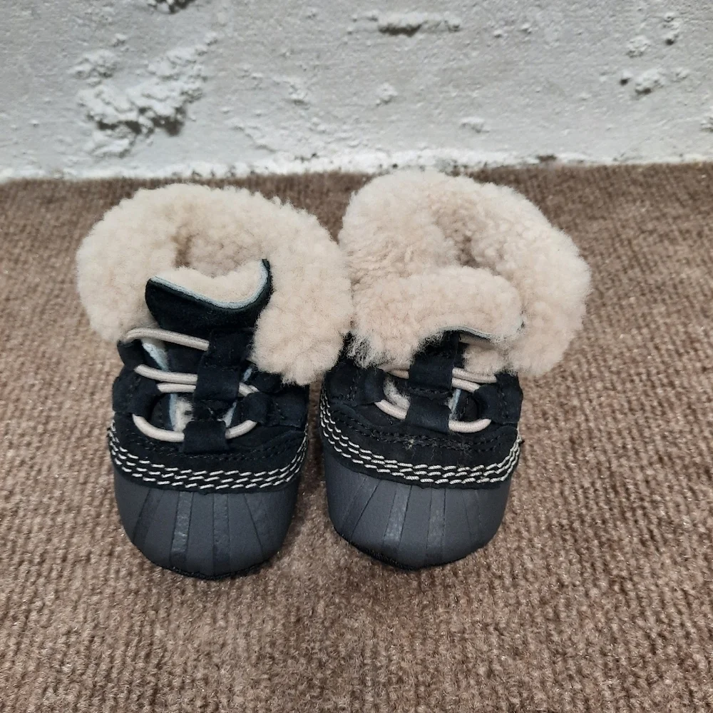 Sorel Infant Baby Caribootie Boots With Fur Trim